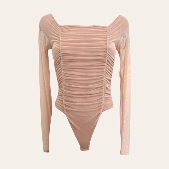 🚫Ruched Sheer Mesh Bodysuit🚫SOLD🚫 - Picture 2 of 6